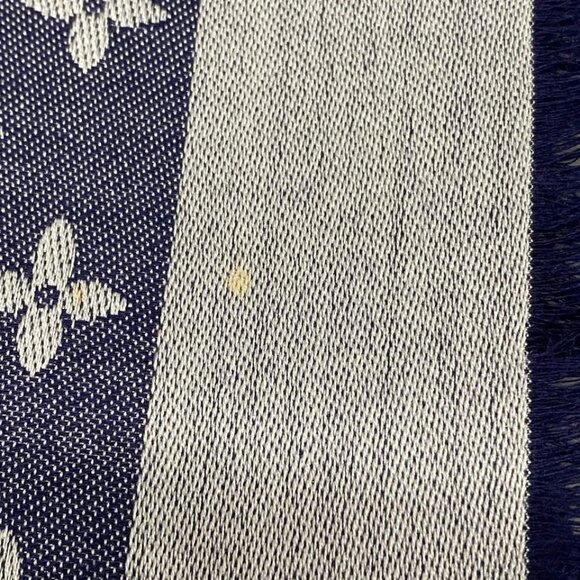 LOUIS VUITTON Shawl Monogram Denim Blue - Scarf Silk Wool 525-080125 - Picture 3 of 8